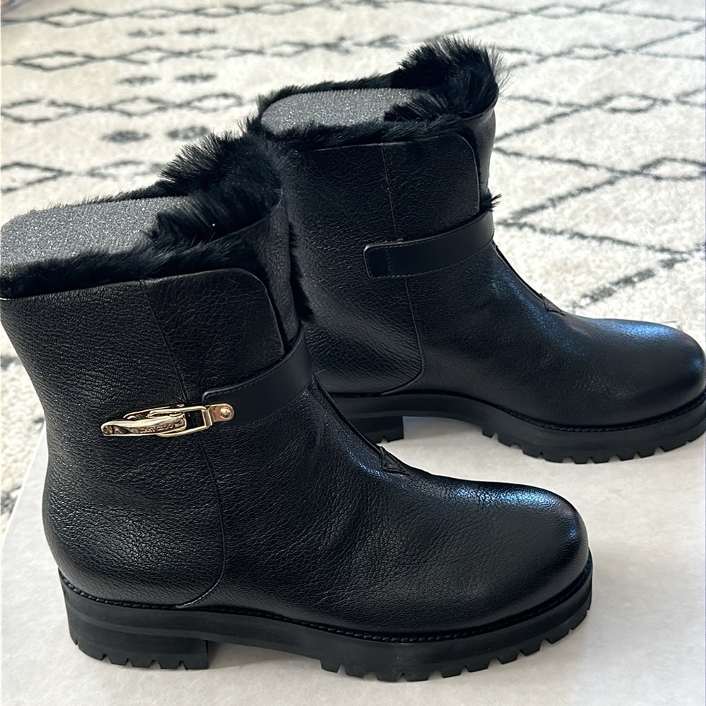 Jimmy Choo black with Rabbit Hair Duffel Boot